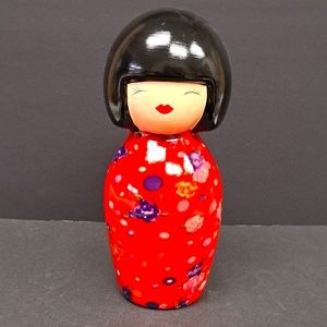 Vintage ceramic handpainted  Kokeshi doll  coin bank
